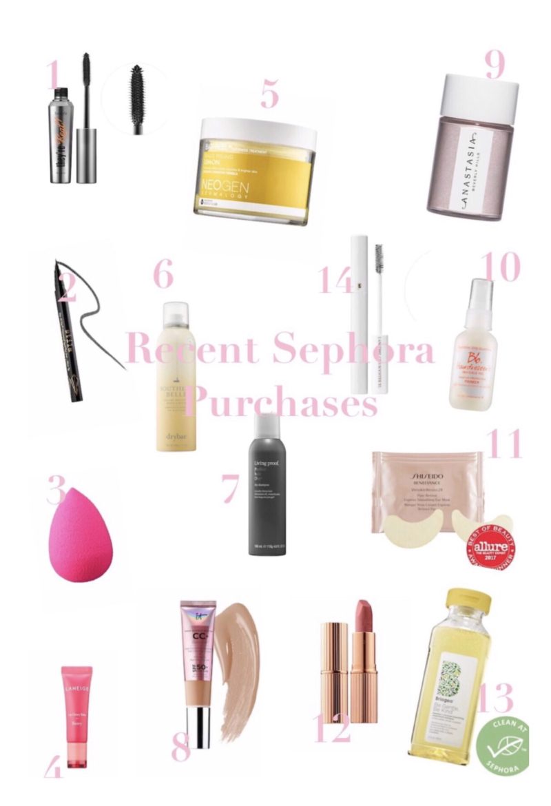 collage of Recent Sephora Purchases