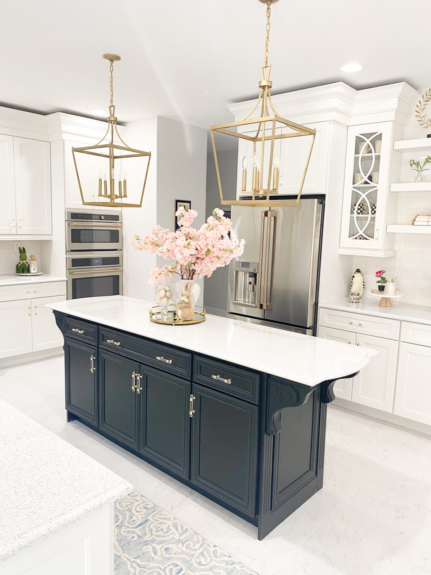 Spring Kitchen Update with Safavieh | gold light fixtures