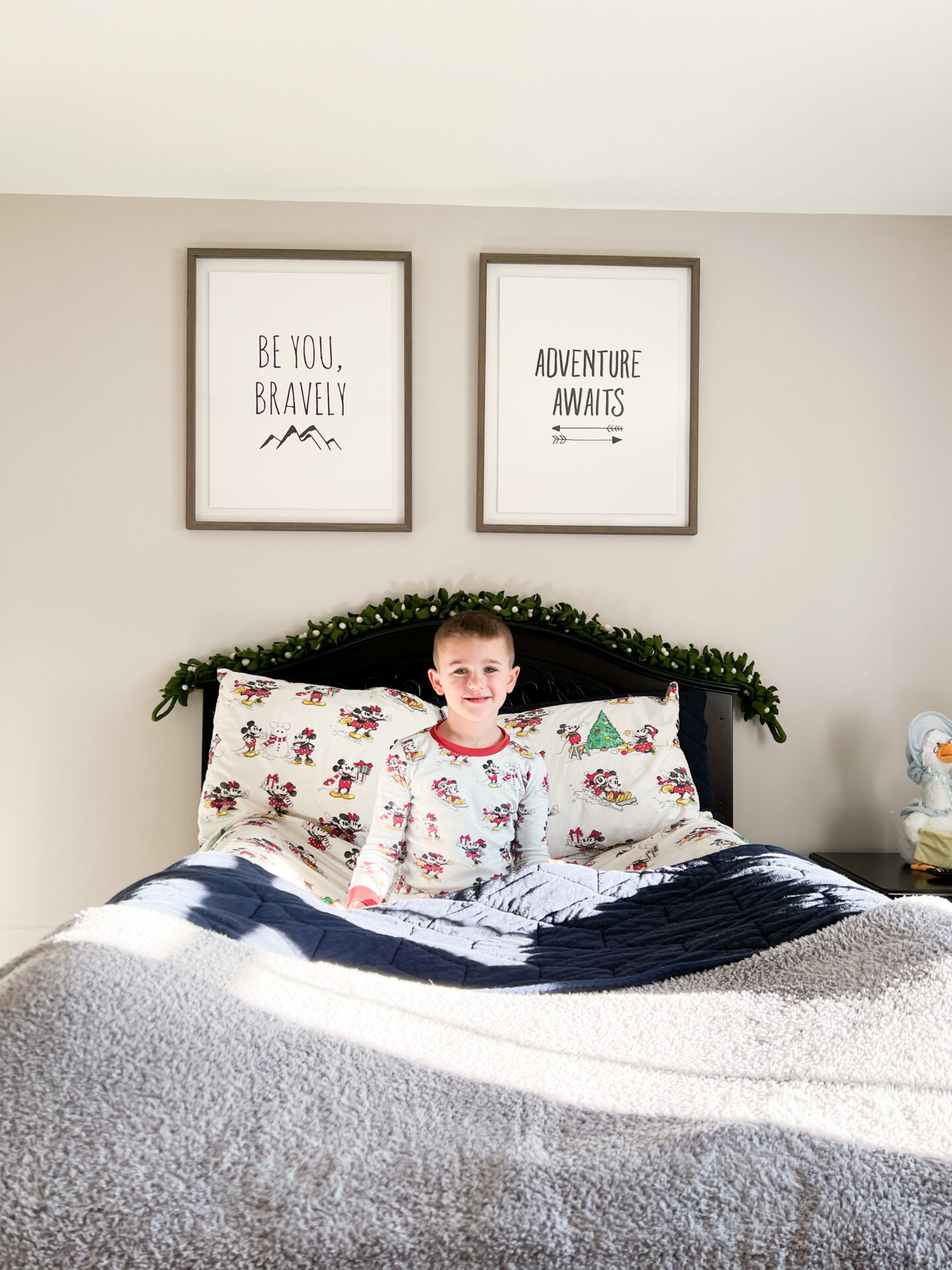 kid at bed and sharing Fun Holiday Inspo For Kids